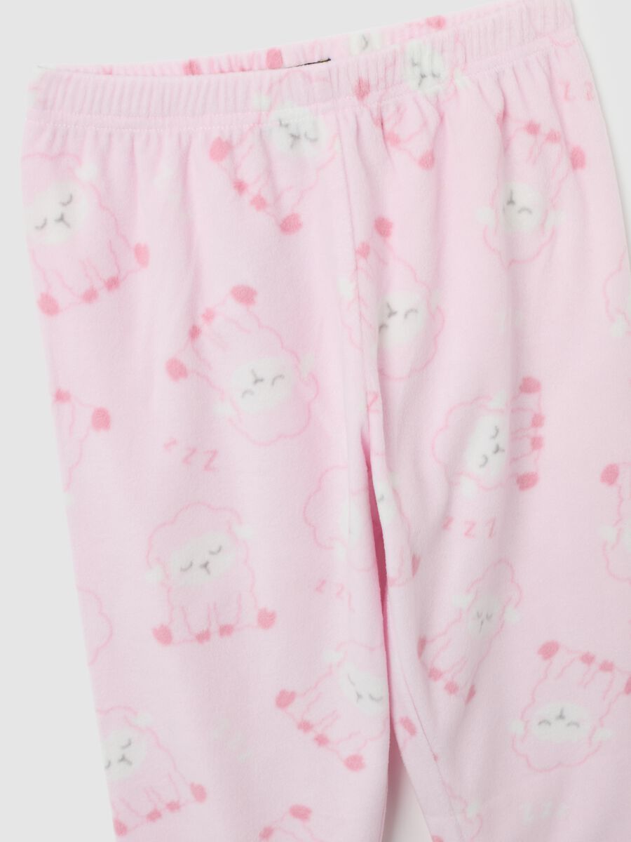 Pink fleece pyjamas for girls_3