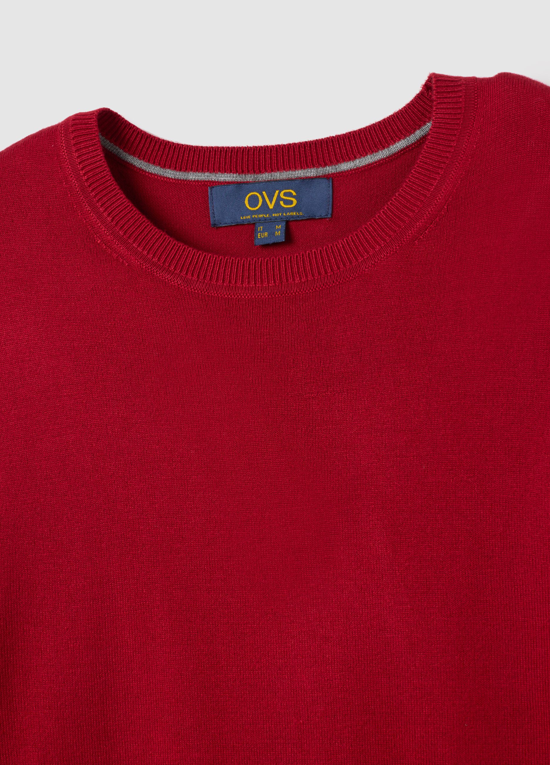 Red regular fit viscose blend jumper