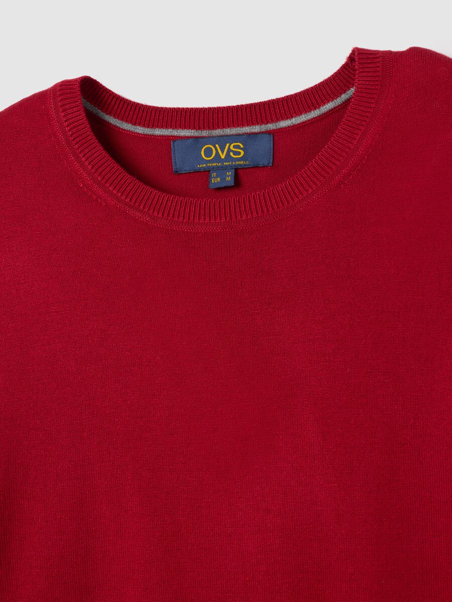 Red regular fit viscose blend jumper_5