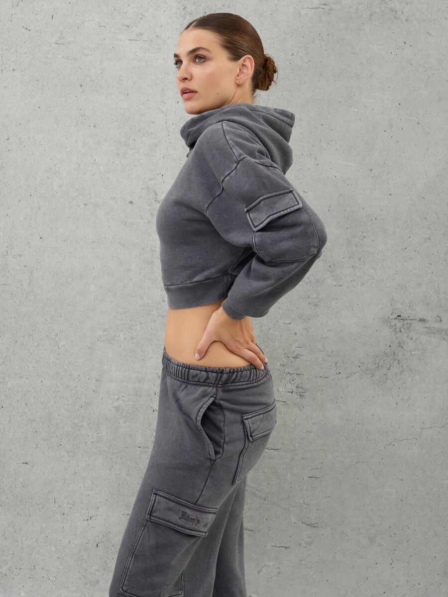 Crop Cargo Hoodie Vintage Grey_2