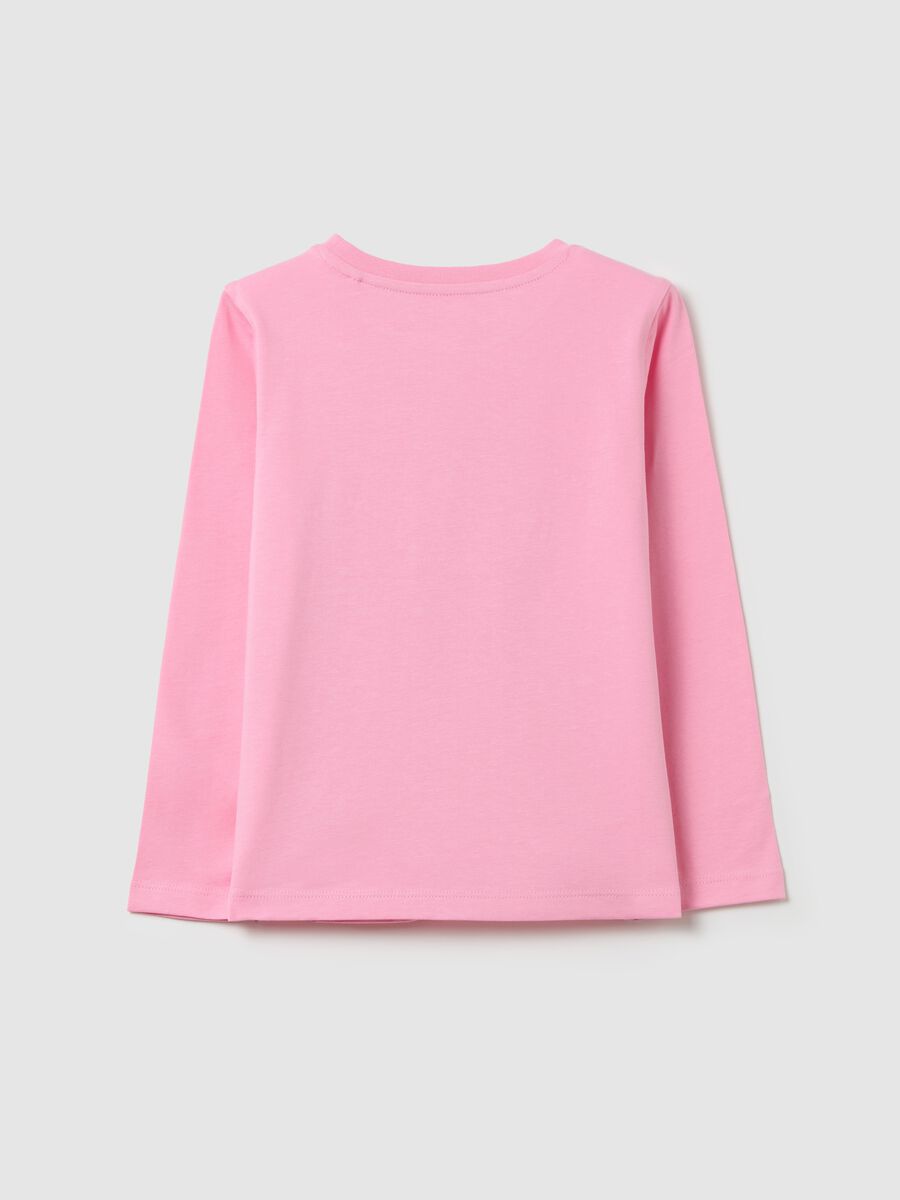 Cotton T-shirt with print and long sleeves_1