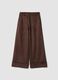 Dark brown regular-fit wide-leg trousers_0