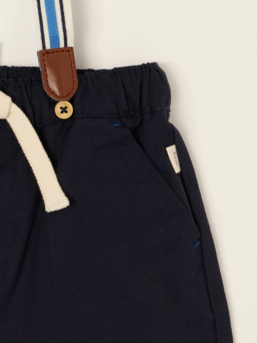 Blue stretch-cotton trousers with braces_1