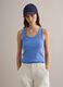 Light Blue Stretch Cotton Regular Fit Tank Top_1