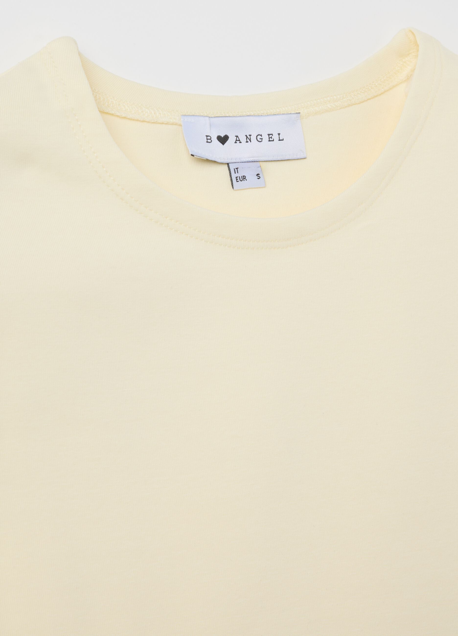 Women's beige fitted vest top in stretch cotton
