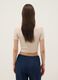 T-shirt fitted in cotone elasticizzato beige a costine_3