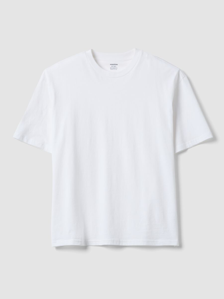 White pure cotton relaxed fit T-shirt_4