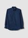 Blue slim-fit shirt with button-down collar, easy iron_4