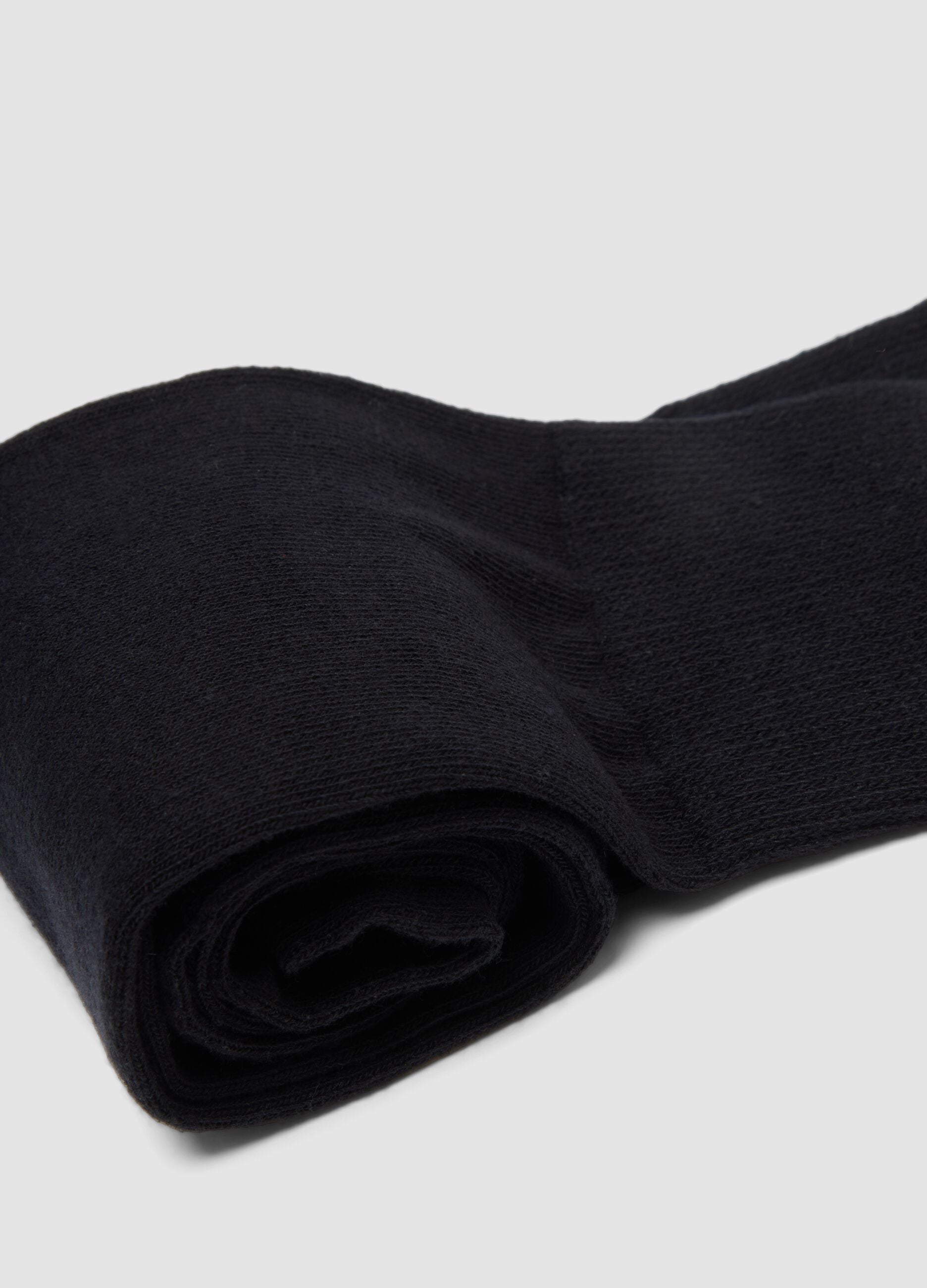 Five-pack of black long socks in stretch organic cotton