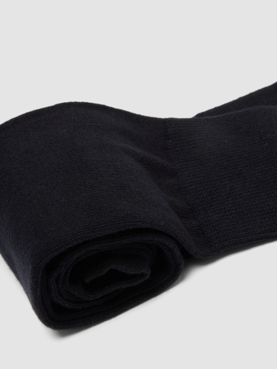Five-pack of black long socks in stretch organic cotton_2