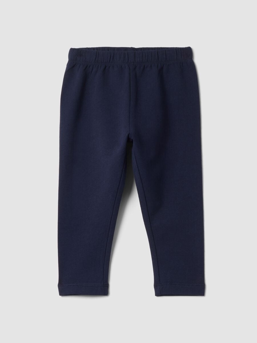 Leggings blu in cotone organico elasticizzato_0