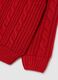 Maglione girocollo rosso da bambino regular fit con design a trecce_4