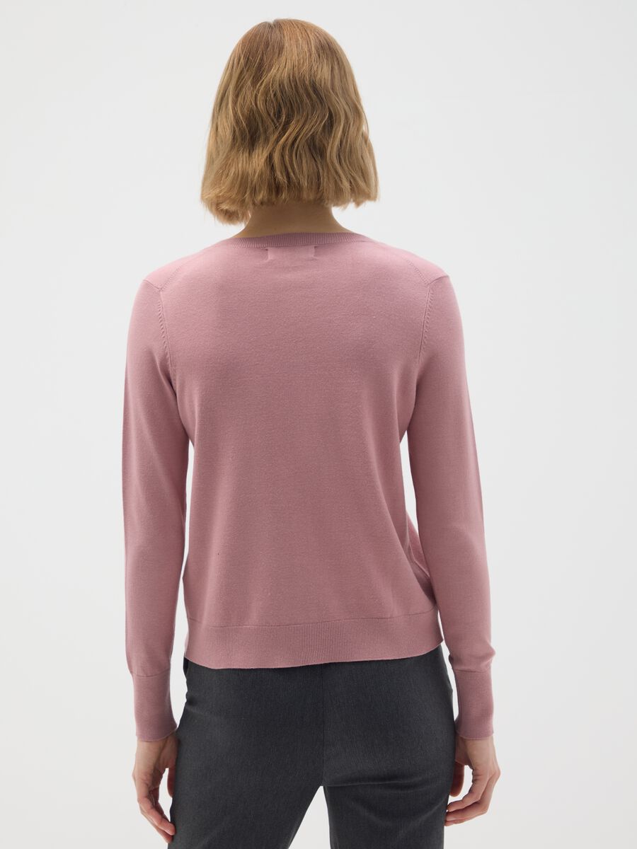 Cardigan in misto viscosa rosa regular fit_2