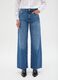 Wide leg blue jeans in pure cotton_1