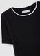 Black viscose blend t-shirt regular fit with cut-out details_5
