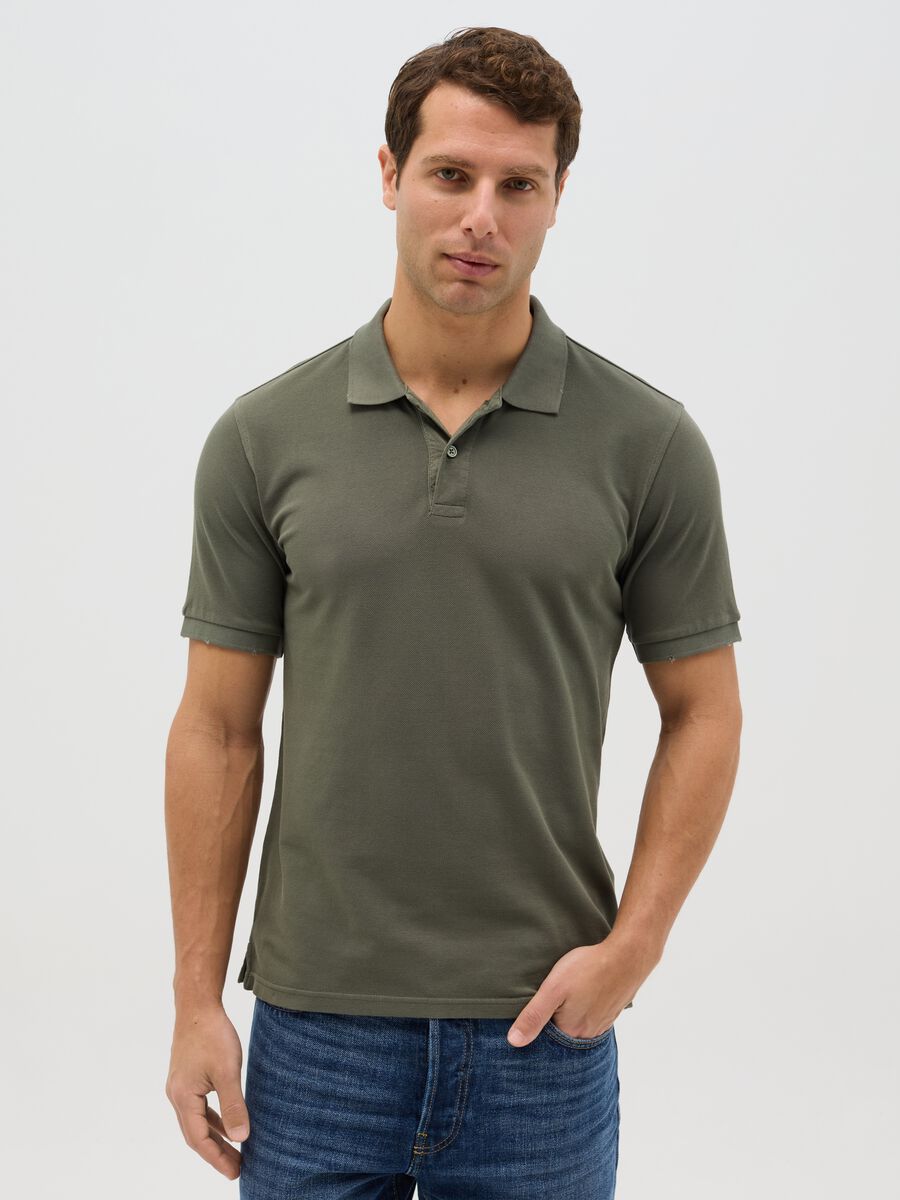 100% cotton piqué polo shirt_0