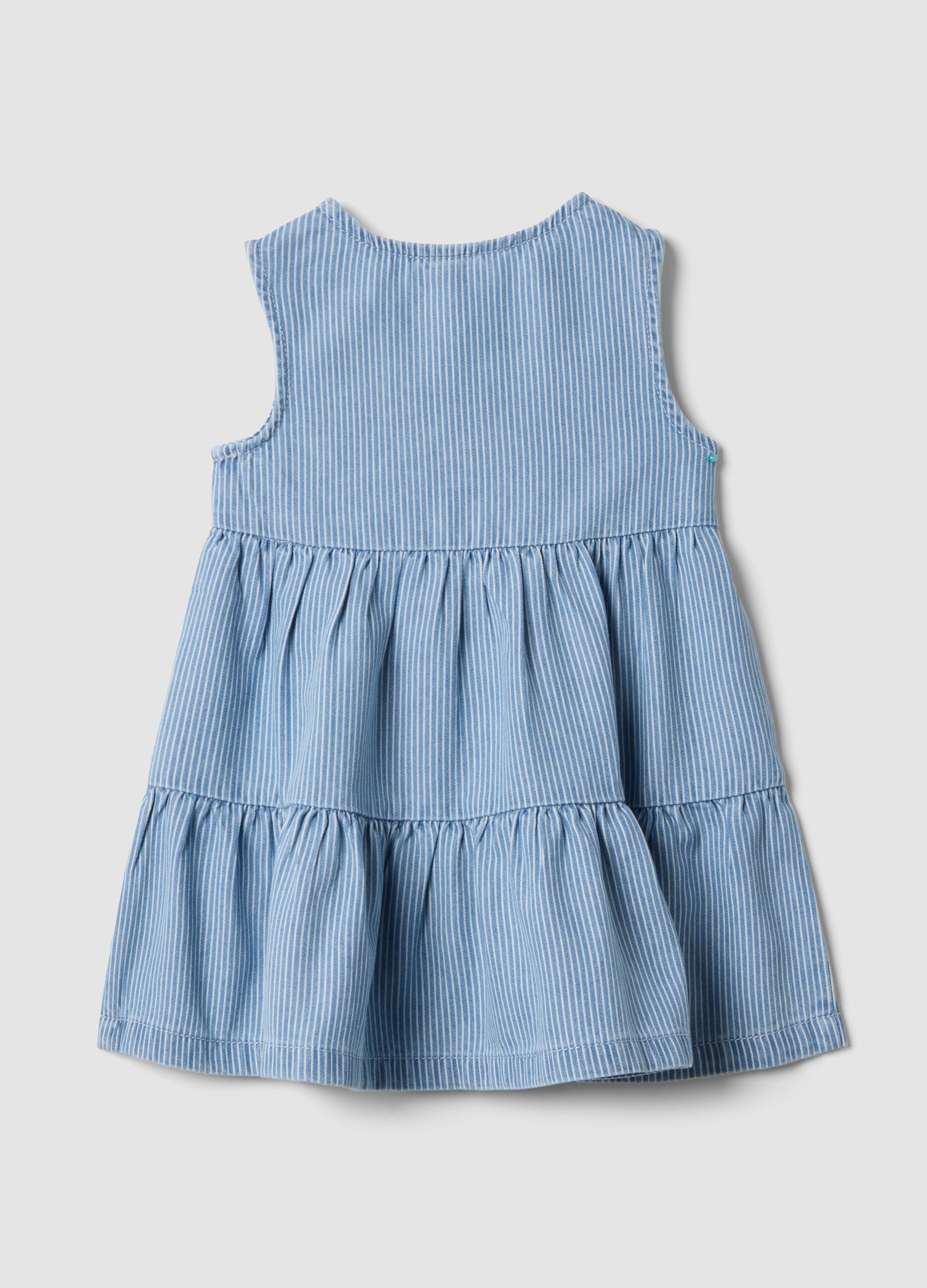 Girls&rsquo; cotton and lyocell blend denim dress, regular fit