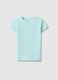 Blue cotton blend regular fit girl's t-shirt_0