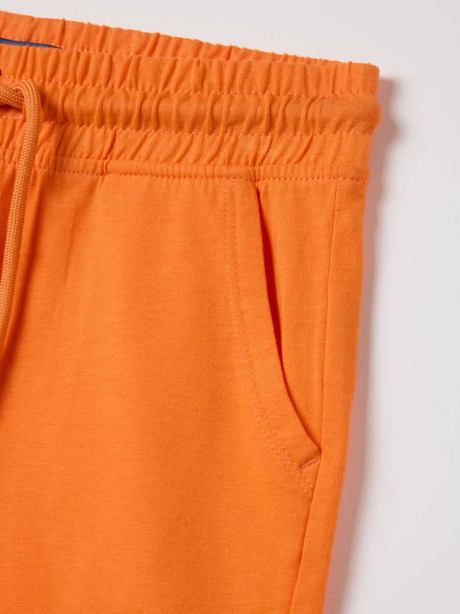Orange shorts in cotton with elasticated waist_2