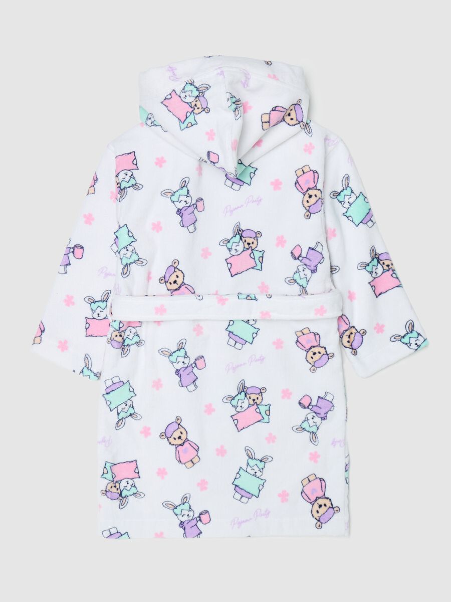 Bathrobe with hood and animals embroidery_1