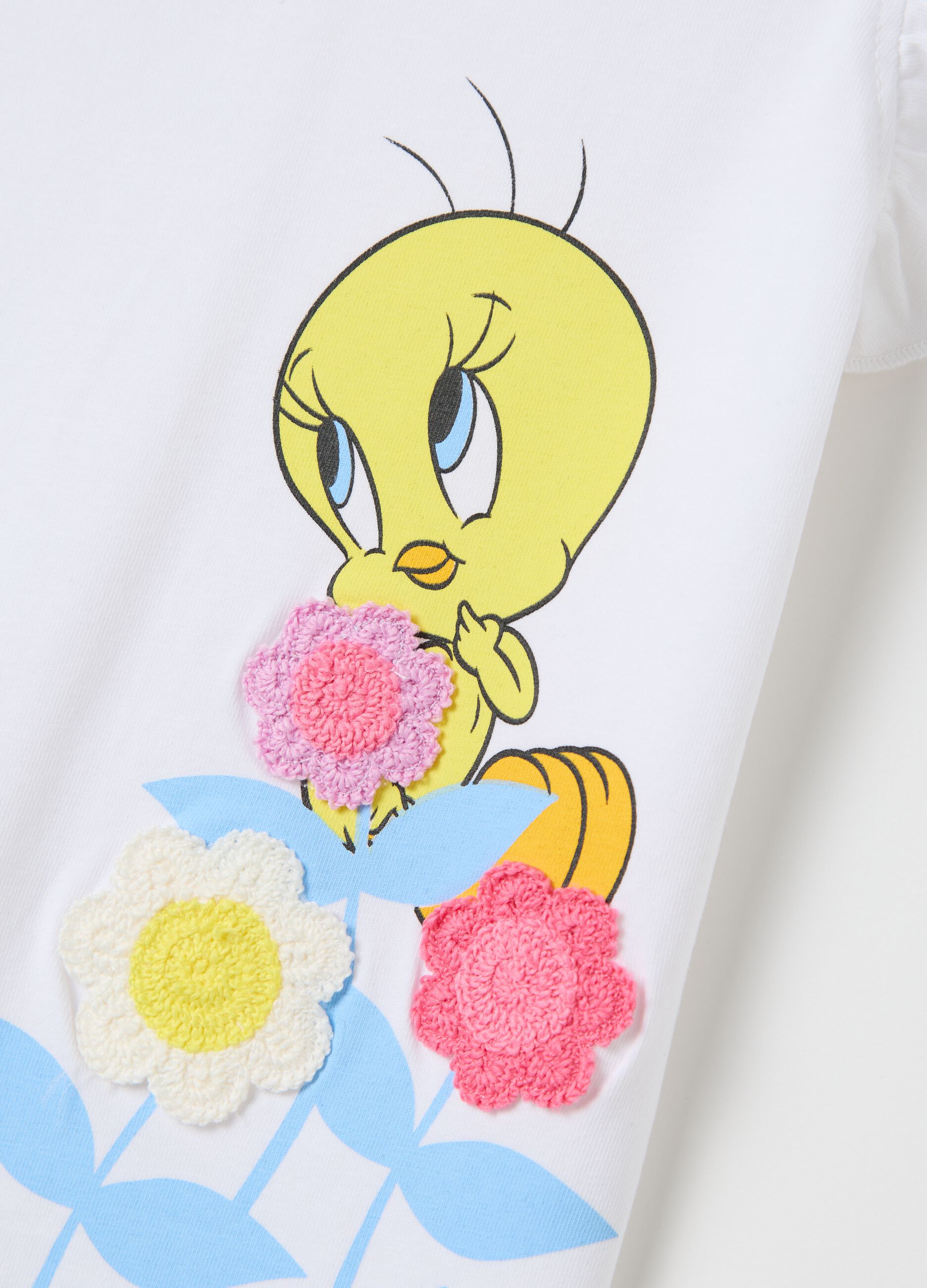 White Tank Top with Disney Tweety Print