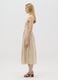 Women&rsquo;s beige sleeveless long dress in stretch cotton._1