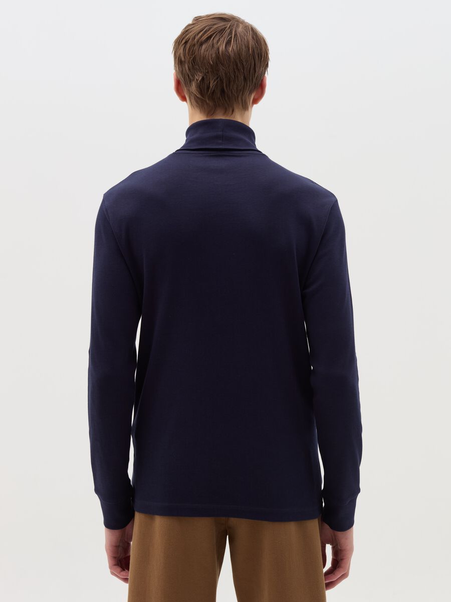Interlock cotton T-shirt with high neck_3