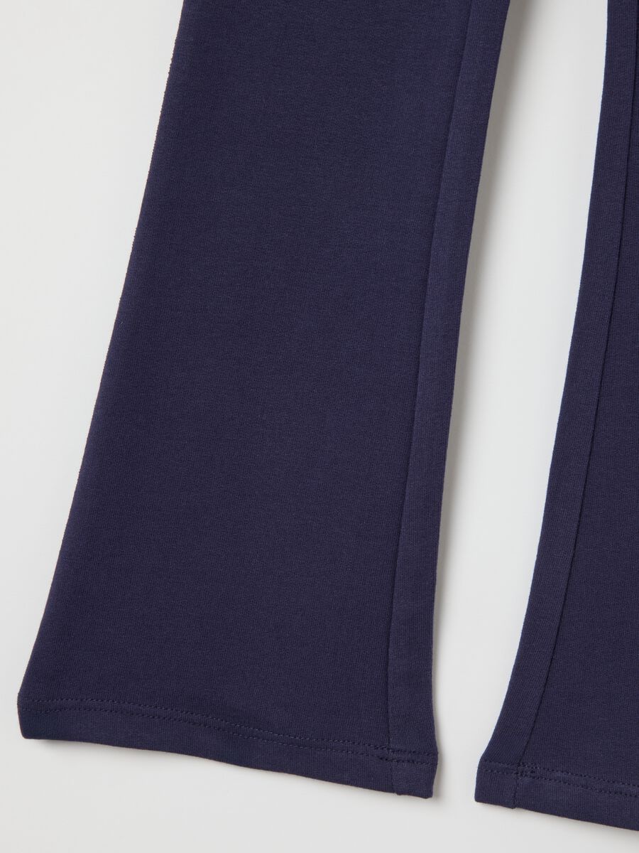 Girls' blue stretch cotton flare leggings_3