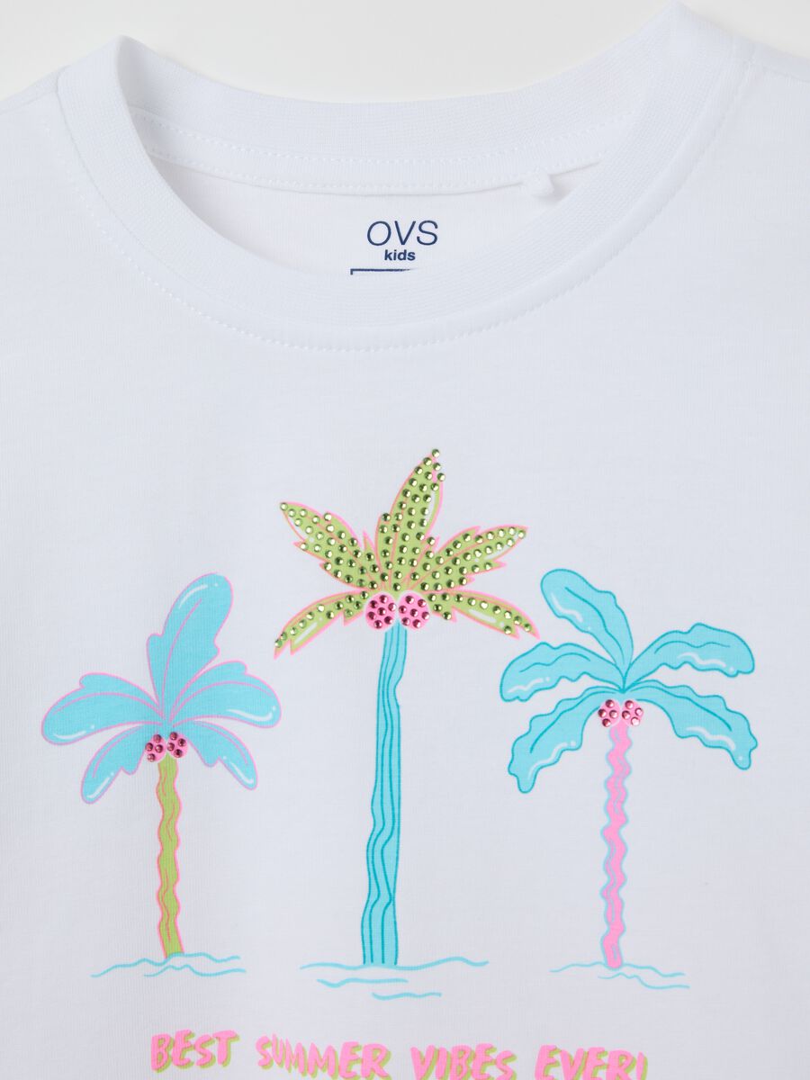 White cotton T-shirt with print_2
