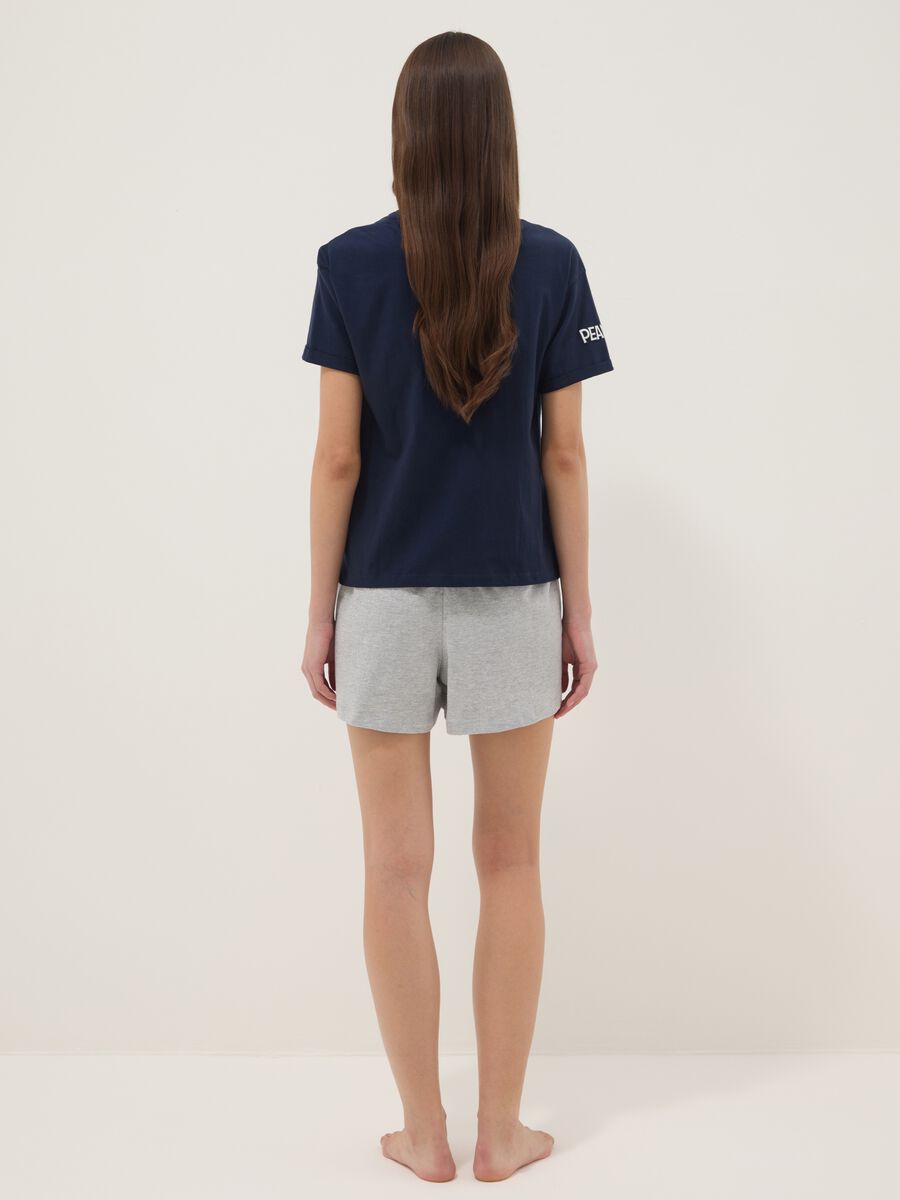 Blue and grey pure cotton short pyjamas with Peanuts print_2