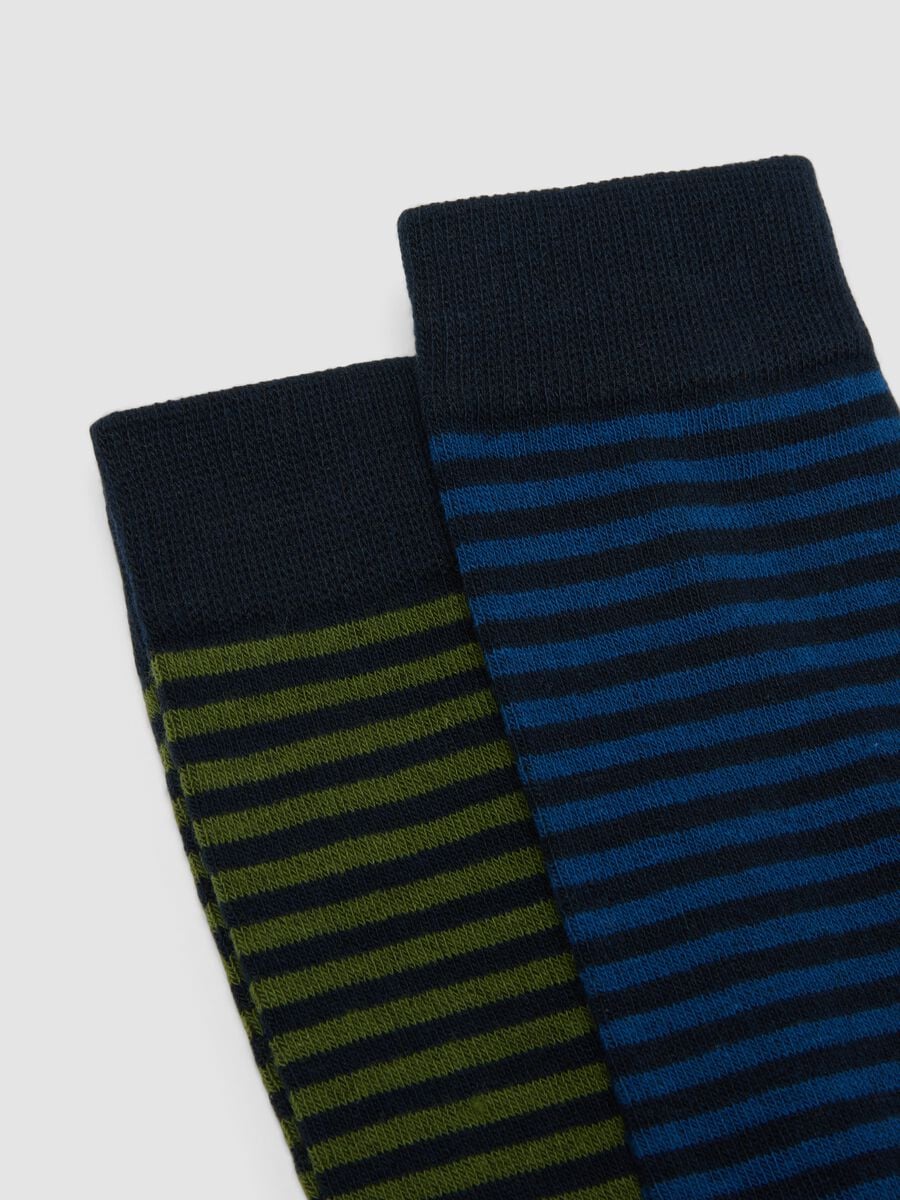 Three-pack of multicolour mid-calf socks in stretch organic cotton_2