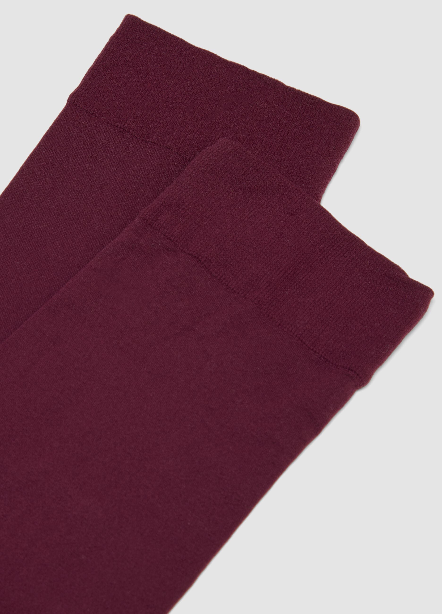 2-pack of black and red stretchy knee-high socks