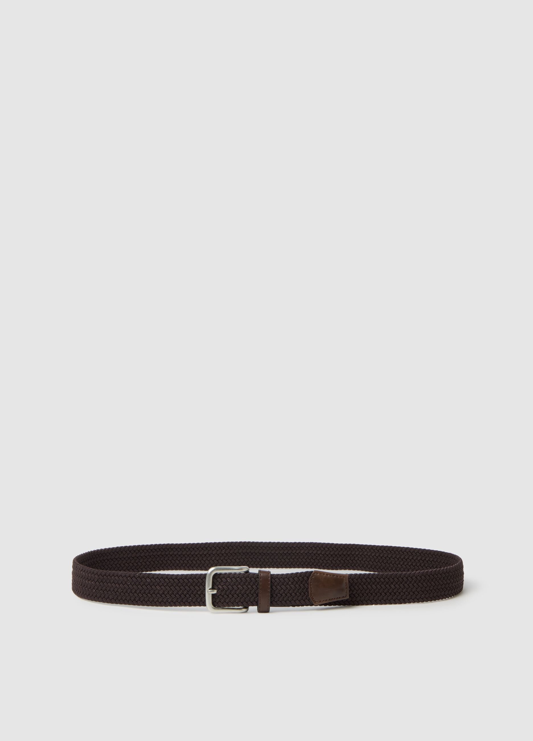 Brown Genuine Leather Elasticated Belt
