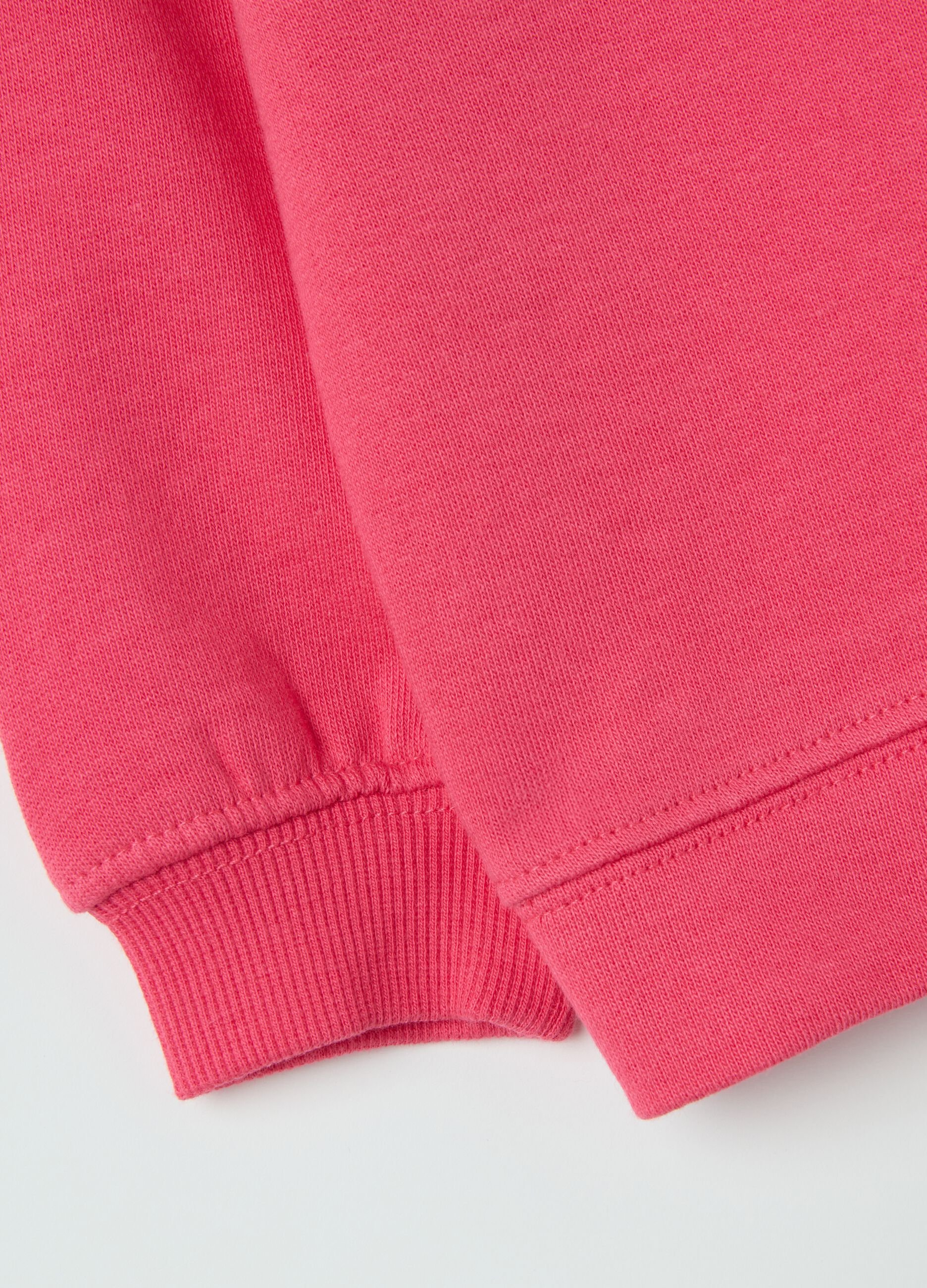 Girls' pink pure cotton sweatshirt regular fit