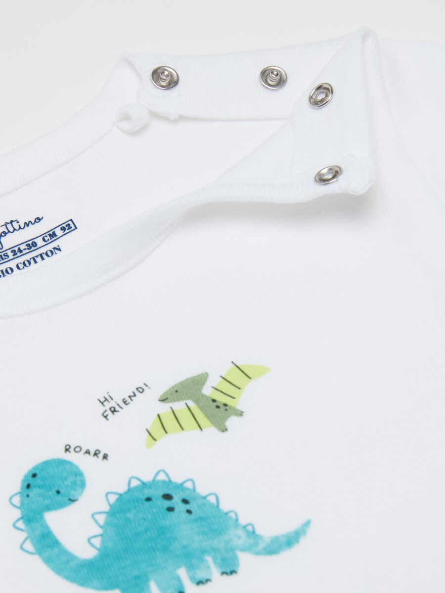 Two-pack organic cotton vests with dinosaurs print_3