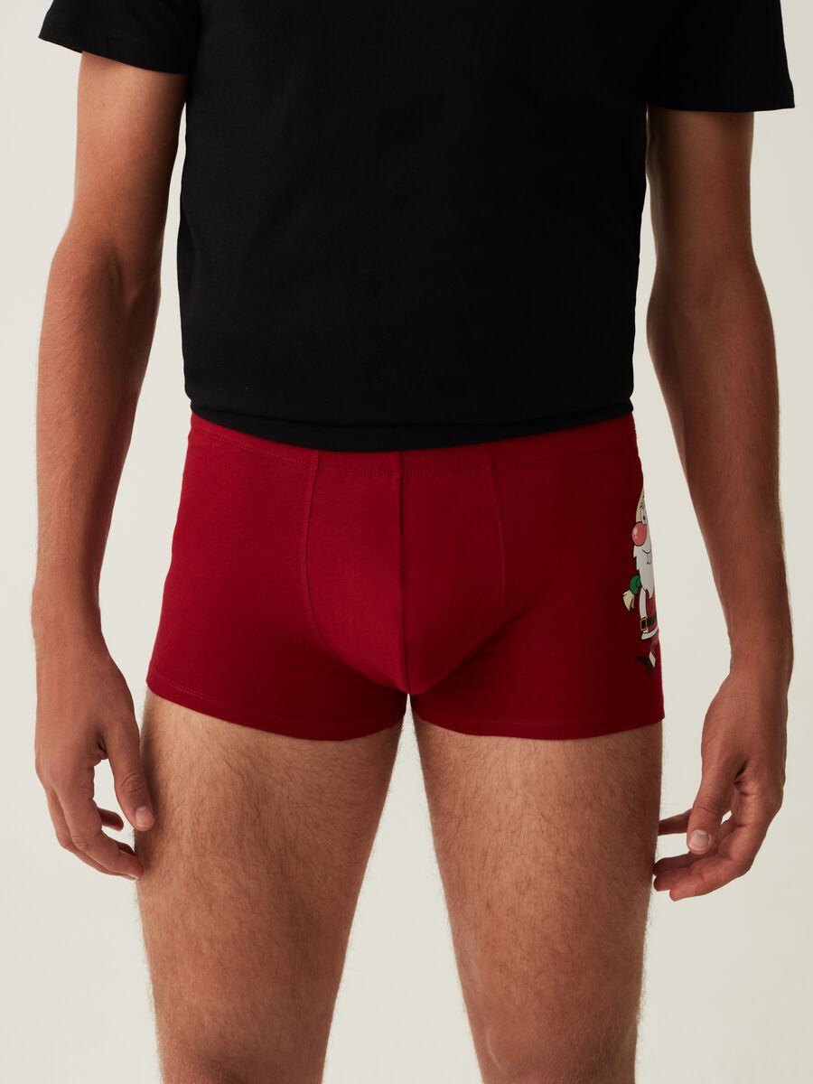 Boxer in cotone con stampa natalizia_1
