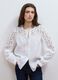 White regular-fit viscose-blend shirt with lace inserts_2