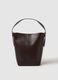 Brown bucket bag with golden details_0