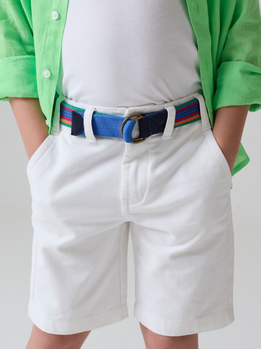 Cotton Bermuda shorts with belt_1