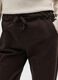 Brown regular fit stretch cotton trousers_3