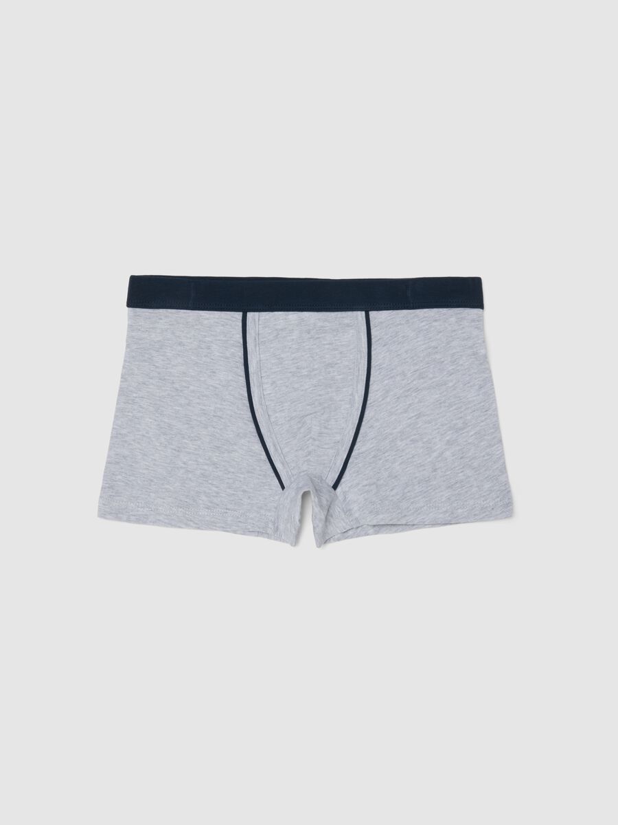 Grey cotton stretch regular fit boxers for boys_0