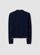 Maglia blu in misto viscosa con colletto polo regular fit_5