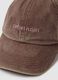 Brown pure cotton baseball cap with embroidery_2
