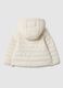 White padded regular fit jacket with hood for girls_1