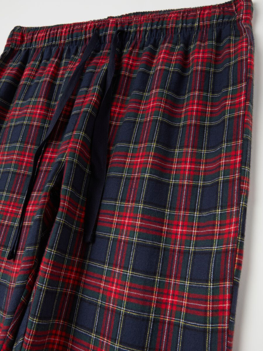 Pyjama trousers in flannel with tartan pattern_5
