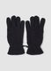 Blue fleece gloves with elasticated cuff_0
