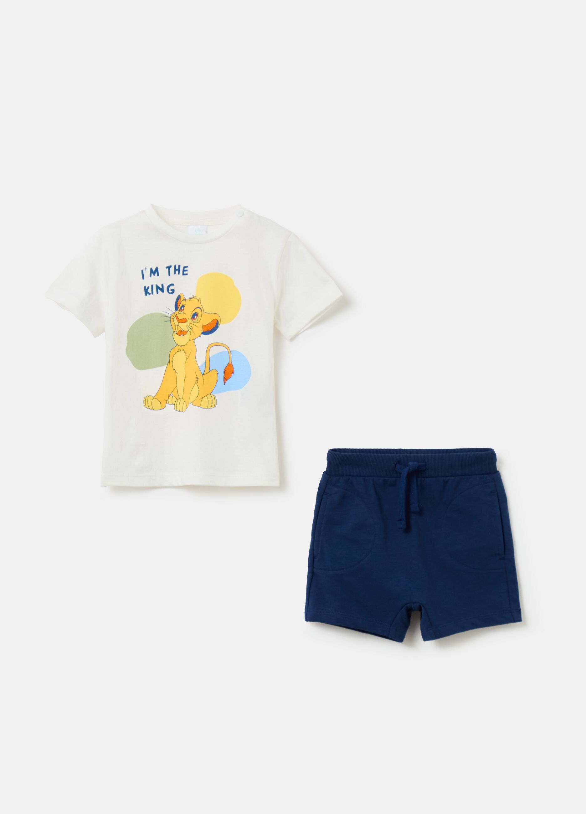 Jogging set in cotone con stampa Il Re Leone