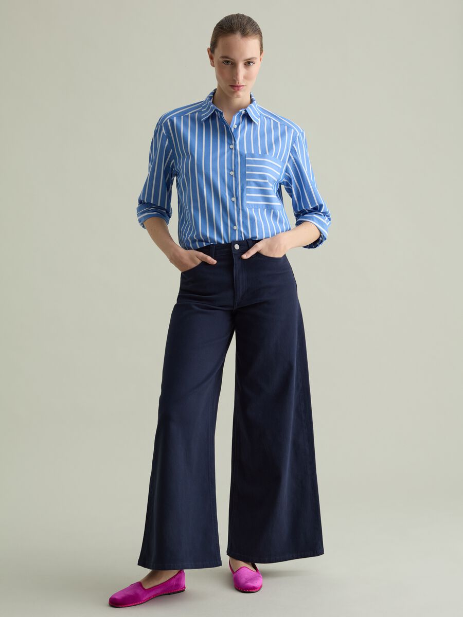 Flare-fit trousers in stretch cotton_0