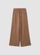 Brown culotte trousers in 100% organic cotton for girls_4