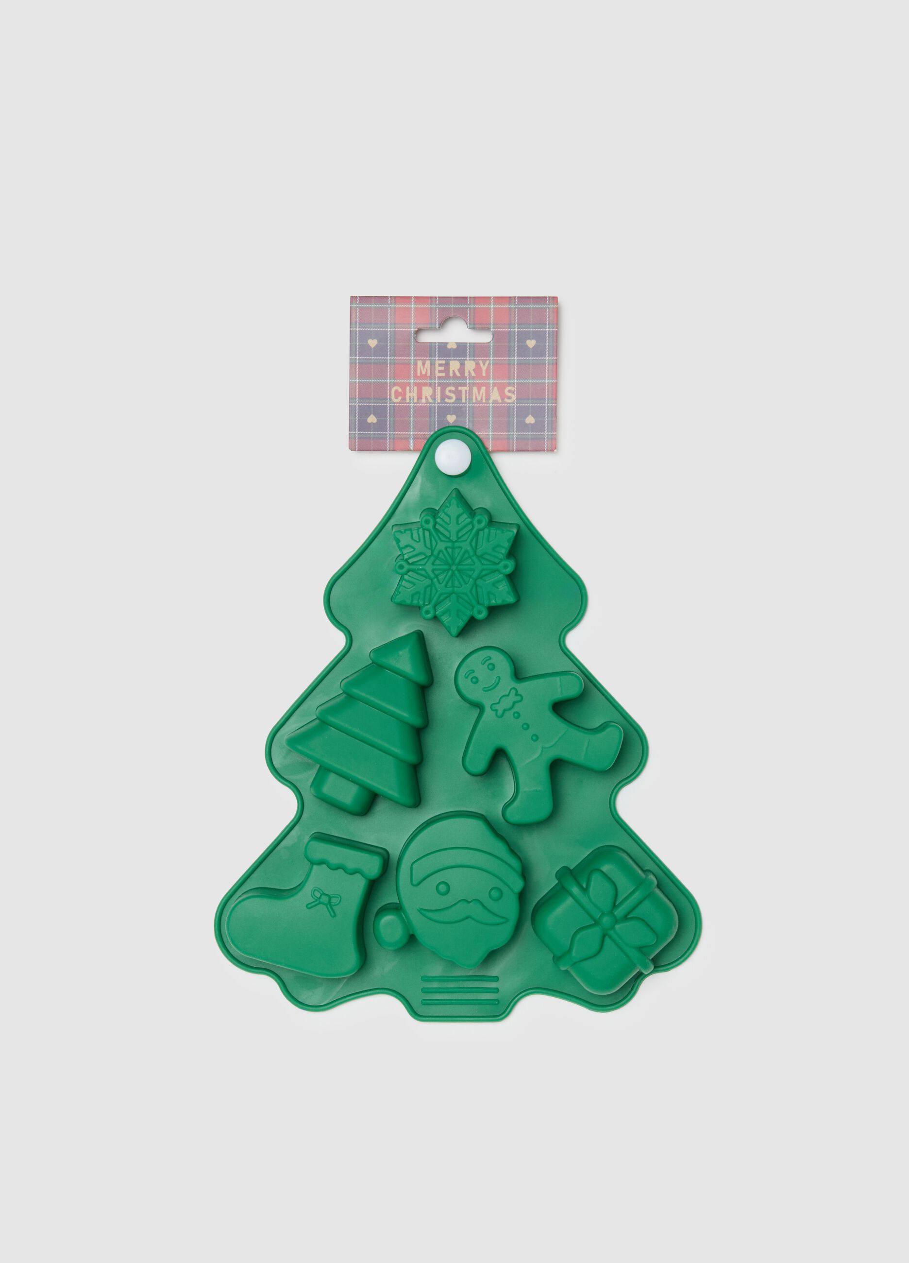 Green silicone Christmas tree-shaped baking mould